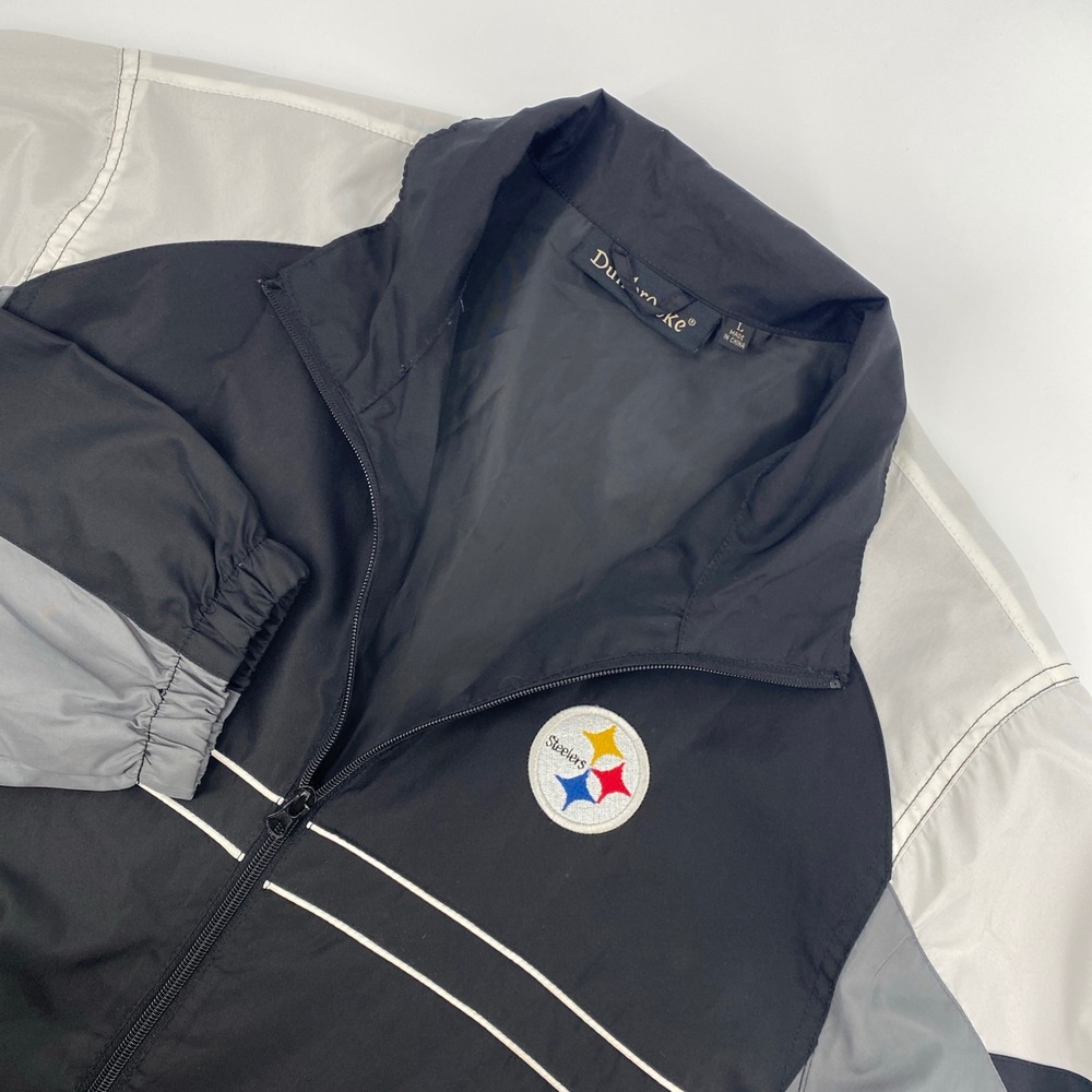 Dunbrooke‎ Pittsburgh Steelers Jacket Mens Large Black Windbreaker NFL Sporty